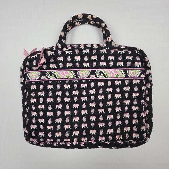 Vera Bradley Accessories - Vera Bradley Quilted Laptop Sleeve Case Bag Women Black Elephant Paisley Cotton
